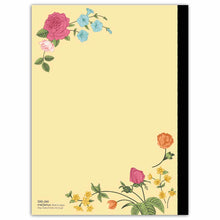 Load image into Gallery viewer, Accordian Fold Notebook A5 Variety of Flowers 5mm Grid | cho-044