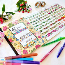 Load image into Gallery viewer, Accordian Fold Notebook A5 Variety of Flowers 5mm Grid | cho-044