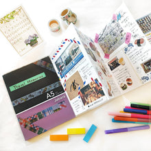 Load image into Gallery viewer, Accordian Fold Notebook A5 Black and Blue 7mm Ruled | cho-040