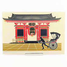 Load image into Gallery viewer, Greeting Card Christmas Card Silk Print Kaminarimon and Rickshaw | jxcd-105