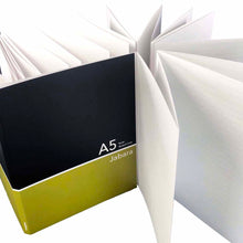 Load image into Gallery viewer, Accordian Fold Notebook A5 Black and Yellow 7mm Ruled | cho-039