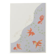 Load image into Gallery viewer, Seasons Postcard Mid-summer Greeting Summer Goldfish Light Blue 3 Sheets | npc-258