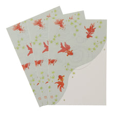 Load image into Gallery viewer, Seasons Postcard Mid-summer Greeting Goldfish Thin Green 3 Sheets | npc-259