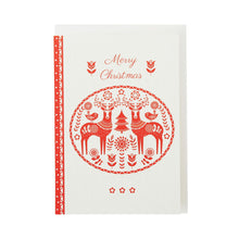 Load image into Gallery viewer, Christmas Card Classic Scandinavian Red belt | xcd-271
