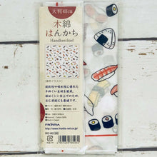 Load image into Gallery viewer, Cotton Handkerchief Sushi Illustration | hkc-003