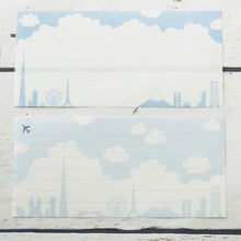 Load image into Gallery viewer, Memo Pad News of Sky Blue - Clouds and Tokyo Silhouette | mp-417