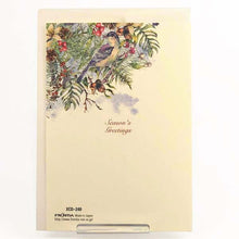 Load image into Gallery viewer, Greeting Card Christmas Card Classic Christmas Blue Birds and Lease | xcd-248