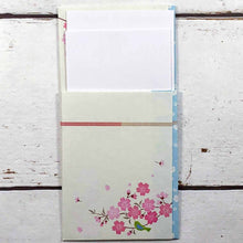 Load image into Gallery viewer, Multipurpose Japanese Traditional Money Envelope Admission Congratulation Cherry Tree and The Nightingale Blue | sg-176