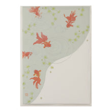 Load image into Gallery viewer, Seasons Postcard Mid-summer Greeting Goldfish Thin Green 3 Sheets | npc-259