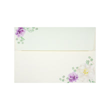 Load image into Gallery viewer, Note Cards and Envelopes Set Rose & Green | mls-108