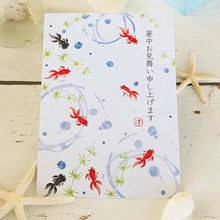 Load image into Gallery viewer, Seasons Postcard Mid-summer Greeting Goldfish and Ripples 1 Pieces | npc-248