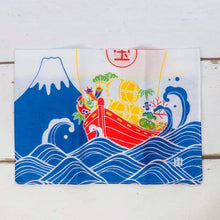 Load image into Gallery viewer, Cotton Handkerchief Mt.Fuji and The Treasure Ship and Red Snapper | hkc-005