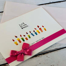 Load image into Gallery viewer, Greeting Card Premium Card Birthday Ribbon and Candles | kc-035