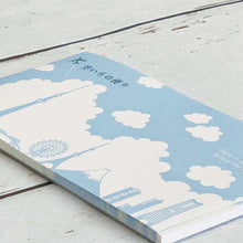 Load image into Gallery viewer, Memo Pad News of Sky Blue - Clouds and Tokyo Silhouette | mp-417