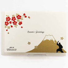 Load image into Gallery viewer, Greeting Card Christmas Card Silk Print Ninja and Mt.Fuji | jxcd-120