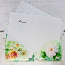 Load image into Gallery viewer, Greeting Card File Card White & Orange Rose | cd-355
