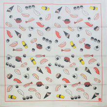 Load image into Gallery viewer, Cotton Handkerchief Sushi Illustration | hkc-003