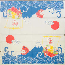 Load image into Gallery viewer, Cotton Handkerchief Mt.Fuji and The Treasure Ship and Red Snapper | hkc-005