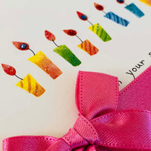 Load image into Gallery viewer, Greeting Card Premium Card Birthday Ribbon and Candles | kc-035
