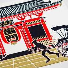 Load image into Gallery viewer, Greeting Card Christmas Card Silk Print Kaminarimon and Rickshaw | jxcd-105