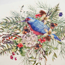 Load image into Gallery viewer, Greeting Card Christmas Card Classic Christmas Blue Birds and Lease | xcd-249