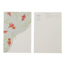 Load image into Gallery viewer, Seasons Postcard Mid-summer Greeting Goldfish Thin Green 3 Sheets | npc-259