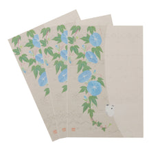 Load image into Gallery viewer, Seasons Postcard Mid-summer Greeting Morning Glory Blue 3 Sheets | npc-261