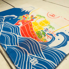 Load image into Gallery viewer, Cotton Handkerchief Mt.Fuji and The Treasure Ship and Red Snapper | hkc-005