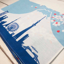 Load image into Gallery viewer, Cotton Handkerchief Fuji and Sakura | hkc-006