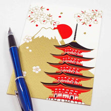 Load image into Gallery viewer, Greeting Card Christmas Card Silk Print Mt.Fuji and The Five-Story Pagoda | jxcd-110