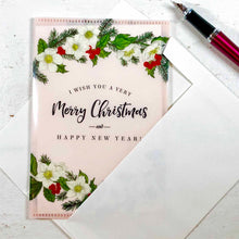 Load image into Gallery viewer, Greeting Card Christmas Card Photo Folder Christmas Rose | jxcd-126