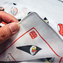 Load image into Gallery viewer, Cotton Handkerchief Sushi Illustration | hkc-003