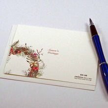 Load image into Gallery viewer, Greeting Card Christmas Card Classic Christmas Blue Birds and Lease | xcd-249