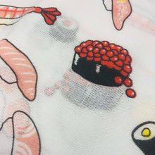 Load image into Gallery viewer, Cotton Handkerchief Sushi Illustration | hkc-003