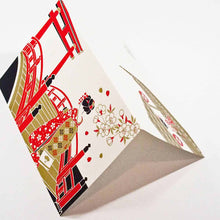 Load image into Gallery viewer, Greeting Card Christmas Card Silk Print Maiko and Arched Bridge | jxcd-104
