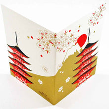 Load image into Gallery viewer, Greeting Card Christmas Card Silk Print Mt.Fuji and The Five-Story Pagoda | jxcd-110
