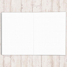 Load image into Gallery viewer, Accordian Fold Notebook A5 Black and Purple 5mm Grid | cho-041