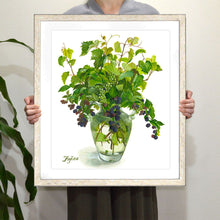 Load image into Gallery viewer, Fujico Framed Print, Flower Art Print, Digital Poster, Exhibition Poster, Wall Art Decor, Flower Print, Watercolor, C-2, M | prt-02