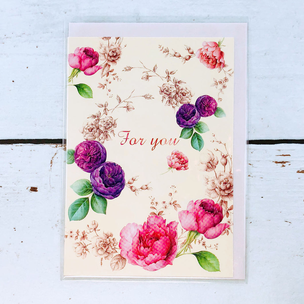 Greeting Card MultiPurpose Purple Rose | cd-347