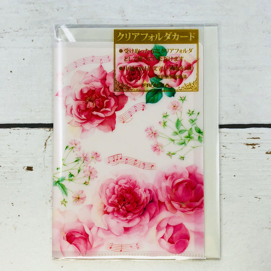 Greeting Card File Card Pink Rose | cd-352