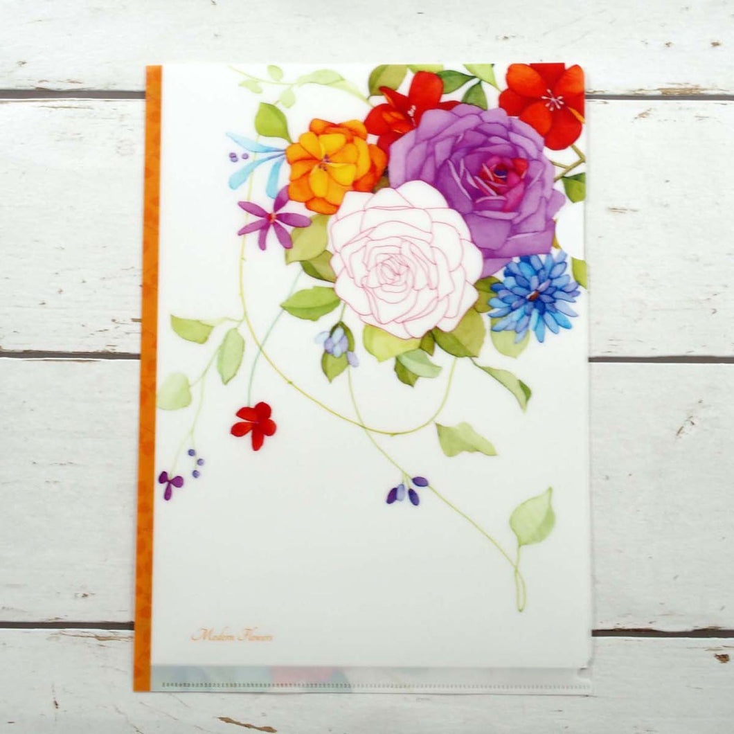 Clear Folder A4 Rose Bouquet | cf-056