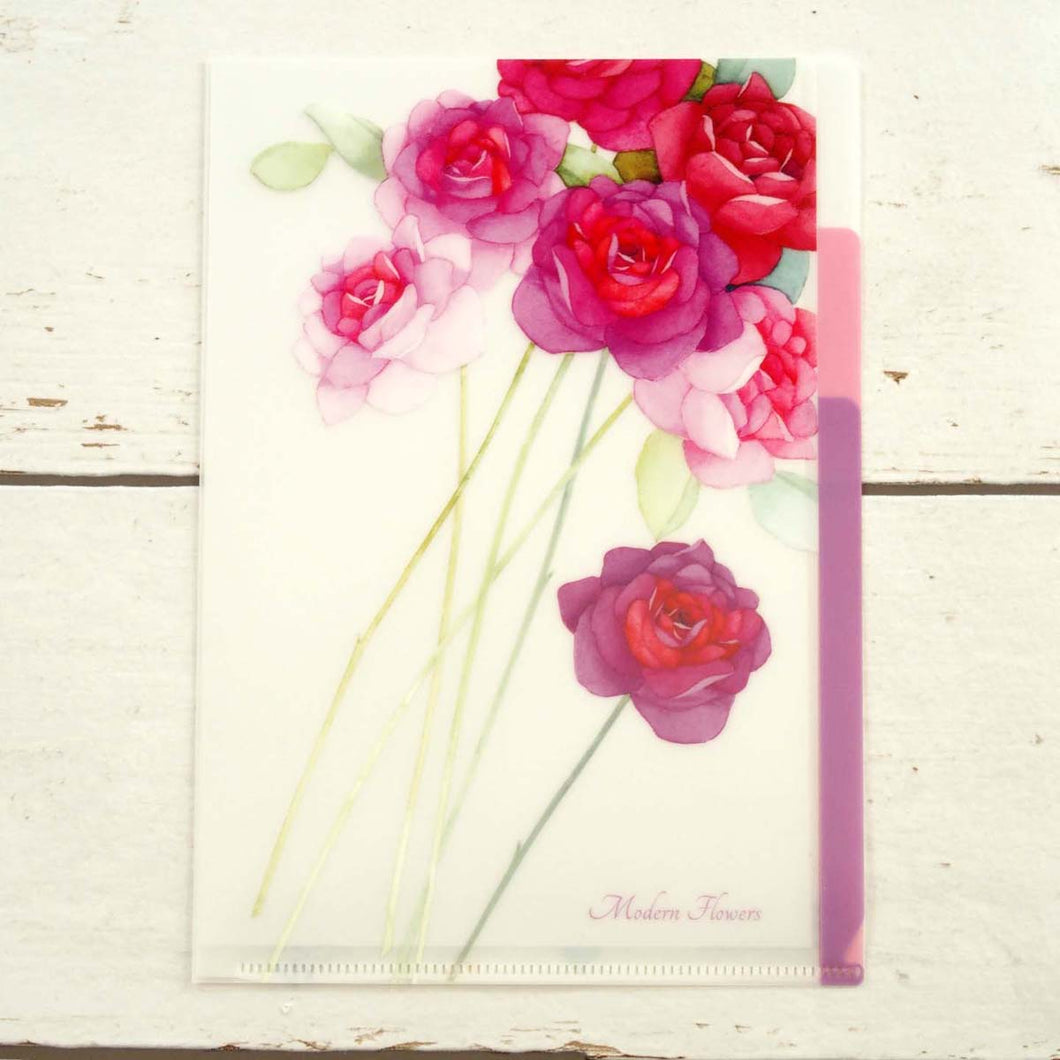 Clear Folder A5 Purple Rose | cf-061