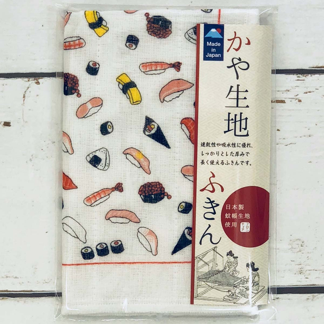 Kaya Fabric Cotton Dish Towel Sushi Illustration | Fkn-003