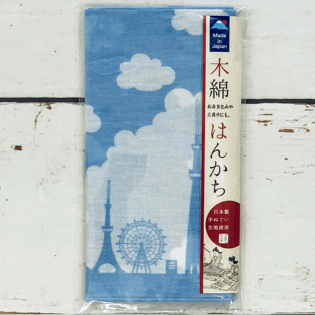 Cotton Handkerchief Japan Silhouette | hkc-007