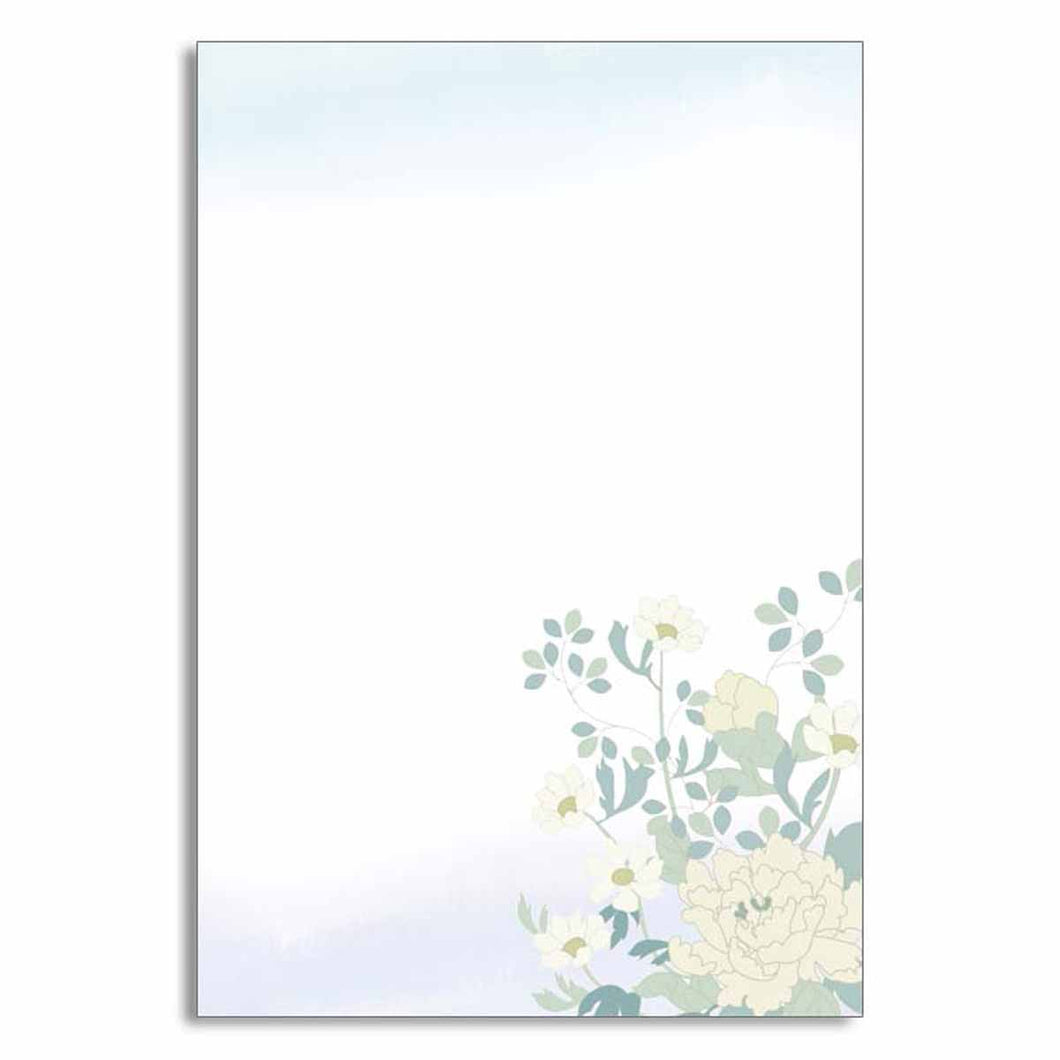 Seasons Postcard Mourning White and Yellow Flowers | mpc-047