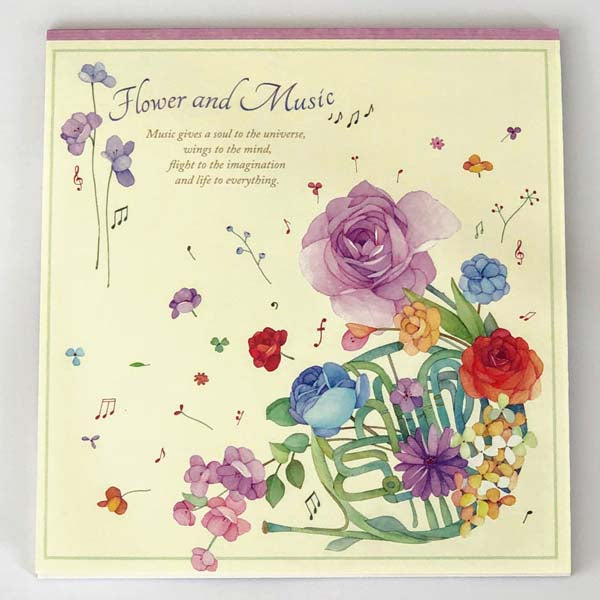 Stationery Paper Pad Horn Flower Music | pd-508