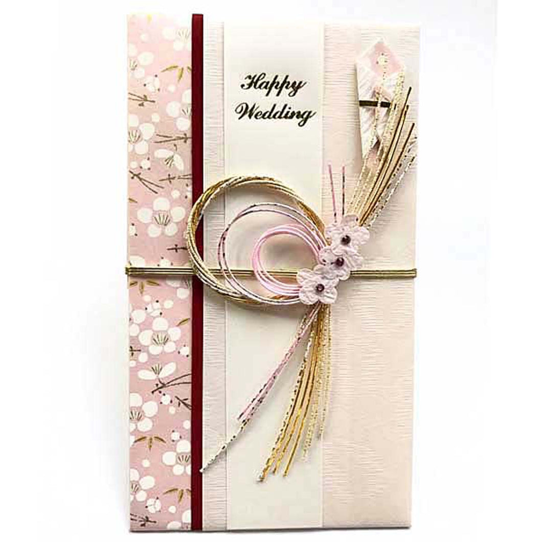 Shugi-bukuro Japanese Traditional Money Envelope Rhinestone (Pink Cherry Blossoms) | sg-119