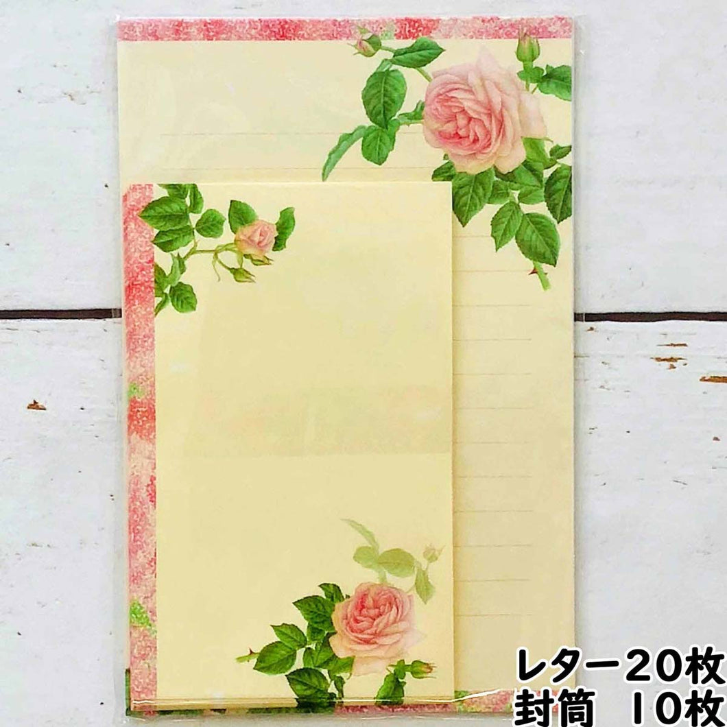 Stationery Paper and Envelopes Set Pink Rose | lst-221