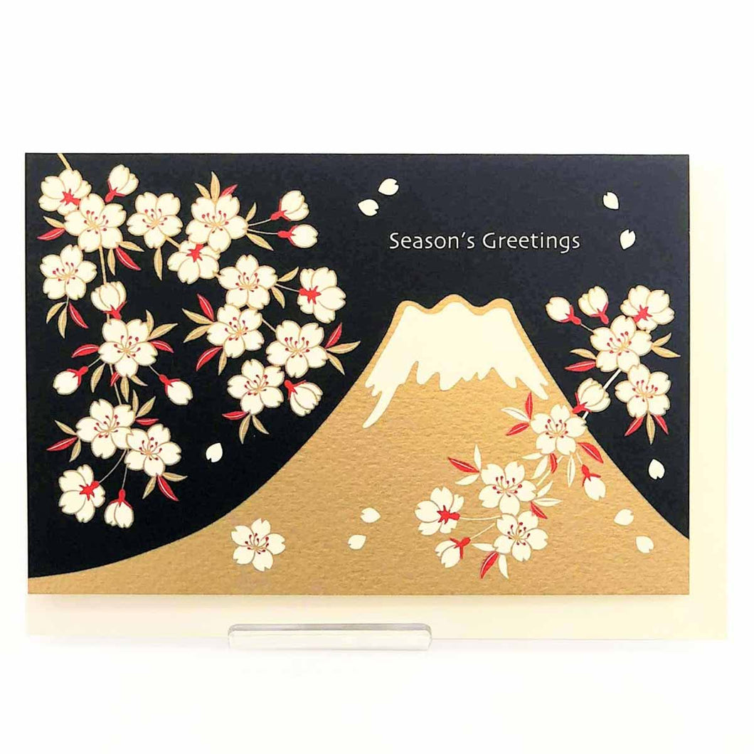 Greeting Card Christmas Card Silk Print Fuji and Sakura | jxcd-090