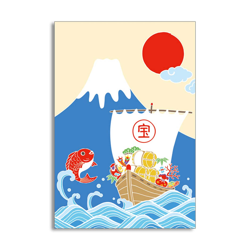 Greeting Card Christmas Card Photo Folder Mt.Fuji and The Treasure Ship | jxcd-102